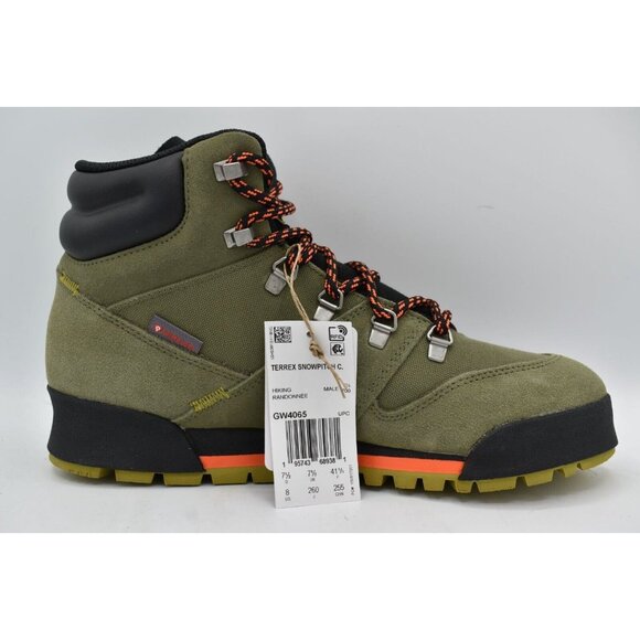 Adidas Outdoor Men Size 8 Terrex Snowpitch COLD.RDY Insulated Green Hiking Boots main image 5